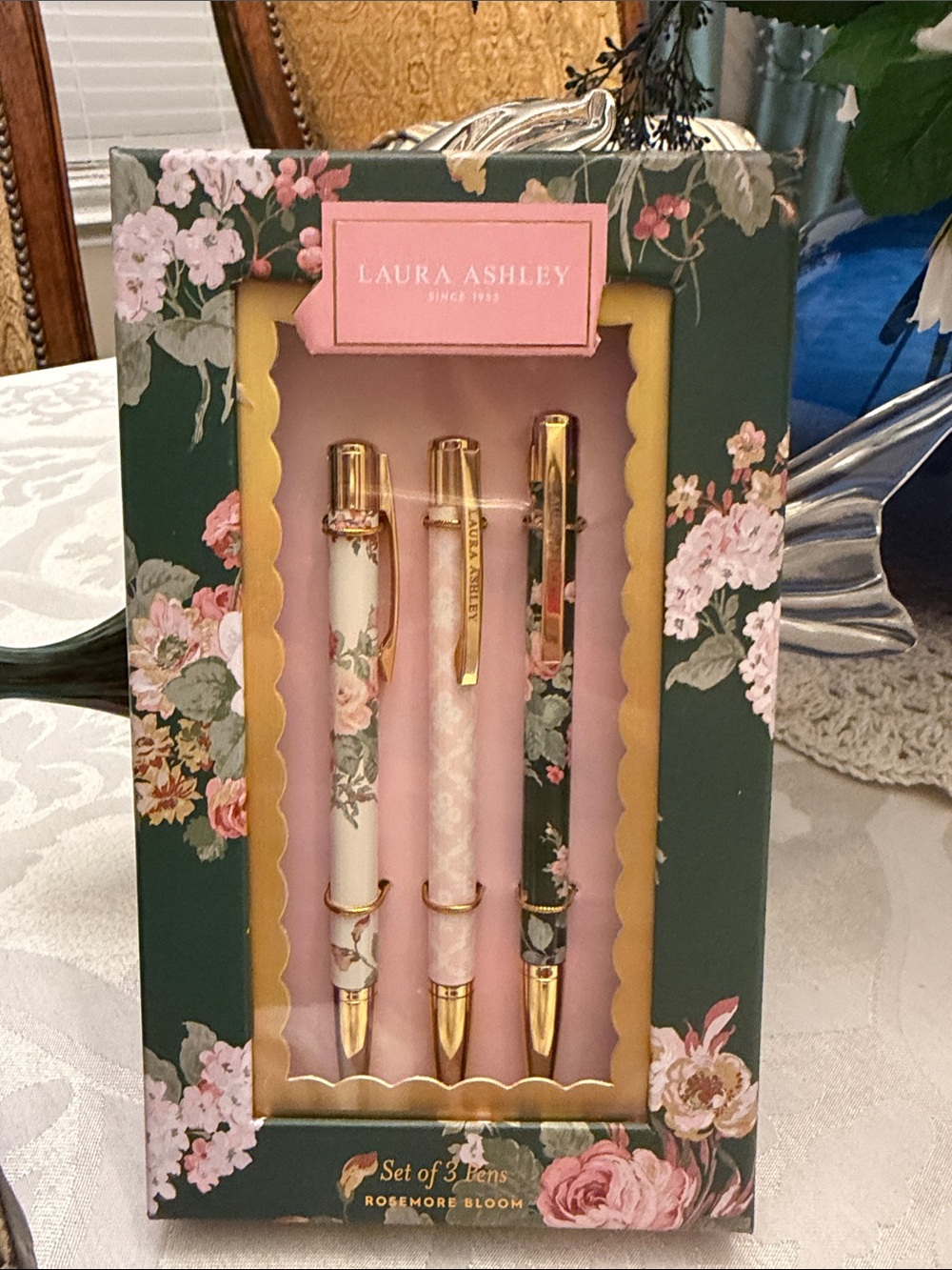 New Laura Ashley Rosemore Bloom Floral Pen Set